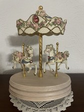 Vintage 1990s San Francisco Music Box Co. Pink Rose Jeweled Carousel – “Memory” picture