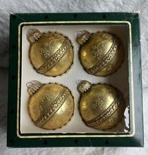 Vintage 1949-90 Christmas Ornament by Krebs West Germany Gold Lace Ribbon picture