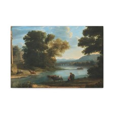Claude (Lorrain, byname of Claude Gellée) - The Ford - Canvas Wall Art picture