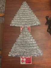 2 Vintage NOS Christmas Silver Tinsel Garland 1 1/2” x 15ft picture