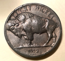 Antique 1923 Lucky Nickel Buffalo Washington DC Souvenir Paperweight  picture