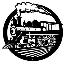 440 TRAIN LOCOMOTIVE BLACK SILHOUETTE 14.5