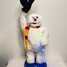 Vtg Gemmy Snowflake Spinning Frosty The Snowman Animated Musical Christmas 15456 picture
