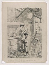 Photo:Belgium 1914 Woman Feeding Children War Damage Suffrage Cartoon picture