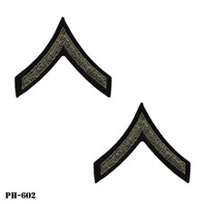 Private Chevrons WWII Blue Felt & OD Patches ~ 1944 Original ~ US Army ~ NOS picture