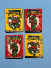1989 Topps TMNT Teenage Mutant Ninja Turtles 4 Sealed Wax Packs Vintage picture