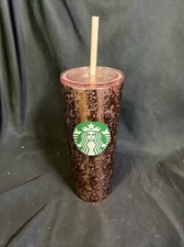 Starbucks 2019 Pink Rose Gold Marbled Speckled Holiday Cold Cup SS Tumbler 16oz picture