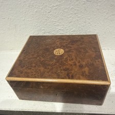 Antique Victorian Walnut Box with Inlaid Initials ~ No Key picture