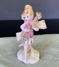 Vintage Josef Originals Sweet Sister Pixie Elf Figurine Gold Label 4” HTF picture