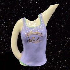 Diane Artware Happy Clothes Glamour Gurl Teapot Whimsical Ceramic Jeweled 7.5”T picture