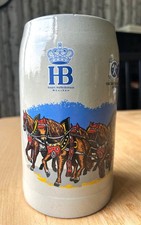 VTG Münchner Bier Stein Munich Beer Mug 1970's W. Germany Oktoberfest stoneware picture