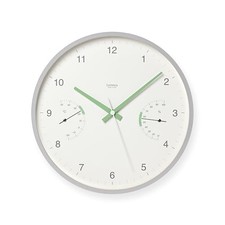 Lemnos BROTE Analog Wall Clock with Thermometer and Hygrometer White ABS Resin picture
