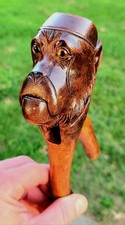 Antique Vtg Swiss Carved Wood Black Forest Bellhop Monkey Nutcracker Glass Eyes picture