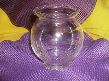 NEW CRYSTAL ETCHED ROSE BOWL FLUTED EDGES 6