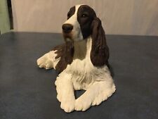 1987 Springer Spaniel Dog #169 White & Liver Figurine Sandicast by Sandra Brue picture