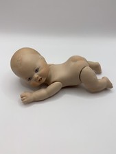 Antique Bisque Hand Painted Jointed Crawling Baby Figurine Rare picture