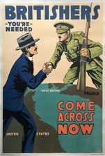 Original First World War British-American Recruiting Poster picture