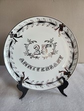 Vintage Lefton 25th Anniversary Collector Plate 3697 Hand Painted • 10¼