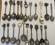 Vintage Souvenir Spoon Collection, Lot of 21 US and International Spoons picture