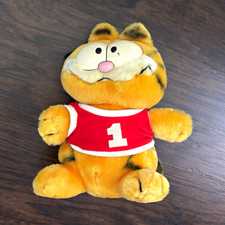 Dakin Garfield Plush Stuffed Animal Red Jersey #1 1978 United Feature Syndicate picture