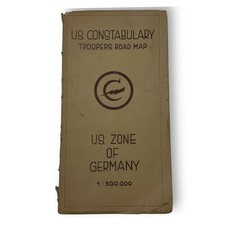 Rare Post WWII US Constabulary Troopers Road Map of Germany US Zone picture