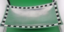 Mid-Century Modern Silver, Black, And Pearl Rectangular Display Platter picture