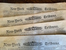 FOUR Vintage 1875 New York Tribune Historic Newspaper's RARE picture