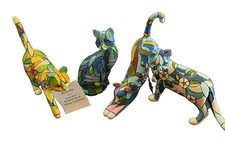 Purr-fect Reflections Tiffany Collection Cat Butterfly Dragonfly Mosaic Set 4pcs picture