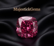 3 Ct Cushion Cut Dark Pink Lab Grown Diamond VVS1 D  Certified Loose Stone picture