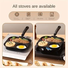 3 Section Breakfast Pan Nonstick Egg Frying Skillet Steak Burger Maker picture
