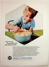 1965 UOP BHA Food Preservative Ad Boy Eating Chips Vintage Magazine Print picture