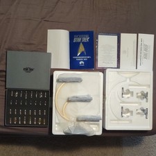 Official Franklin Mint 1994 STAR TREK Tridimensional 3D Chess Set Complete W/COA picture