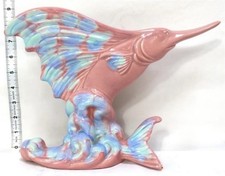 Vintage Royal Haeger R-271 Sailfish Swordfish Planter Pink Blue Mauve Agate picture