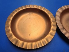Vintage Solid Copper Pair Of Ashtrays 6 Inch picture