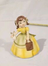 Vtg Lefton Little Girl Figurine Yellow Dress Bow Vintage 4