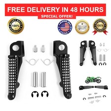 Kawasaki Motorcycle Front Foot Pegs Footrest Aluminum Black for Ninja ZX-10R picture