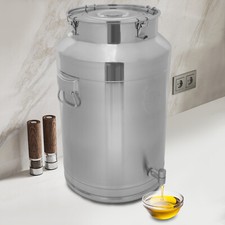 76L/64L Stainless Steel Milk Can Wine Pail Bucket Jug Oil Storage Tank Canister picture