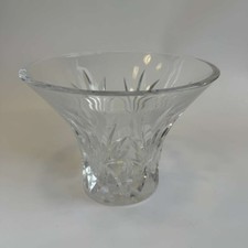 Elegant Cut Crystal Clear Floral Pattern Bowl Vase – Decorative Centerpiece picture