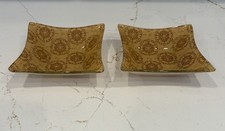 Two Beautiful Square 4 1/2” X4 1/2” Glass Trinket Trays/ Candy Dish picture