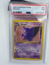 1999 Pokemon Fossil Gengar #20/62 PSA 7 NM Vintage WOTC English picture