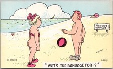 NUDISTS Comic Postcard 