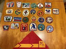 Vintage Lot Of 26 Boy Scout Patches 1960’s - 70s, 80s, and 90s -w/Neckerchief picture