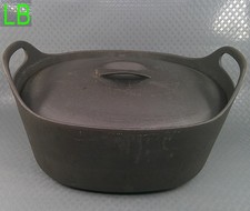 Vtg Late 1900s Timo Sarpaneva Rosenlev Large Cast Iron Oval Roaster Pot w/Lid picture