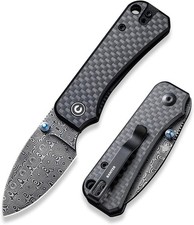 CIVIVI Baby Banter EDC Pocket Knife Damascus Blade Carbon Fiber G10 Handle picture