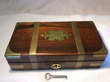 ANTIQUE WOODEN/BRASS SHAVING KIT BOX - EXTREMELY RARE - MUST SEE picture
