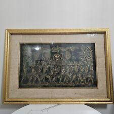 Vintage Angkor Wat Temple Rubbing Art Raised Cambodian Wat Temple Rubbing Wall picture