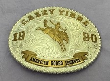VINTAGE NOS NIB GIST AMERICAN RODEO LEGENDS CASEY TIBBS TROPHY BELT BUCKLE # 176 picture