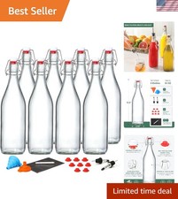 Elegant 8 Pack Swing Top Glass Bottles, 33oz Airtight for Brewing & Fermentation picture