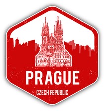 Prague City Czech Republic Grunge Travel Car Bumper Sticker Decal 5