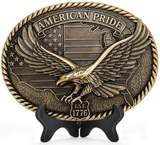 Superkred Men's Western Belt Buckle, Texas Bull Cowboy Rodeo Country Belt Buckle picture